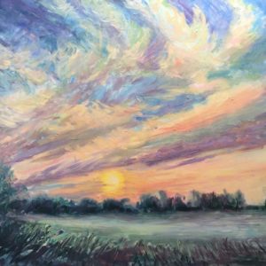 Sunrise Over Colwich. Acrylic on Canvas by Richard Bostock